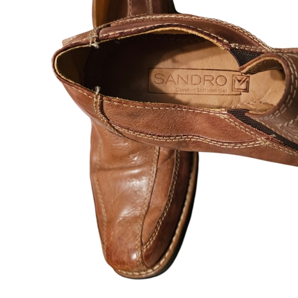 Sandro Men’s Brown Leather Loafers Size 8D - Picture 7 of 9